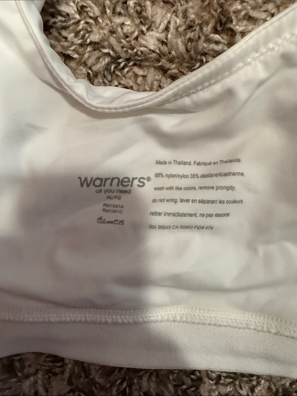 Warners White Women's Built-In Support Bra
